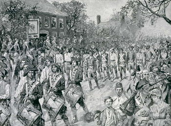 Reprodukcija umjetnosti The Continental Army Marching Down the Old Bowery