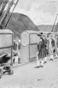 Reproducción de arte The Escape of Arnold on the British Sloop-of-War 'Vulture', illustration from 'General Washington' by Woodrow Wilson, pub. in Harper's Magazine, 1896