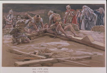 Reproducción de arte The First Nail, illustration for 'The Life of Christ', c.1886-96