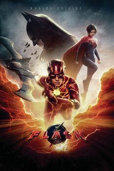 Poster de artă The Flash - Batman and Supergirl