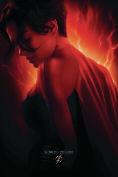 Poster de artă The Flash - Supergirl Worlds Collide