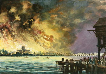 Kunsttryk The great fire of London