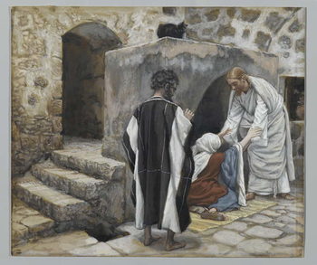 The Healing of Peter's Mother-in-Law, illustration from 'The Life of Our Lord Jesus Christ' Reproduction de Tableau