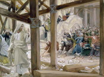 Reproducción de arte The Jews took up Stones to Cast at Him, illustration for 'The Life of Christ' c.1886-96