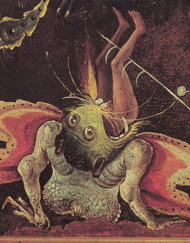 The Last Judgement, detail of a man being eaten by a monster, c.1504 Reproduction de Tableau