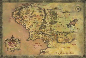 Арт печат The Lord of the Rings - Middle Earth