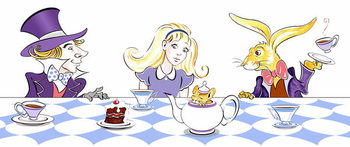 The Mad Hatter's Tea Party - illustration to Lewis Carroll 's 'Alice's Adventures in Wonderland' , 2005 Reproduction de Tableau