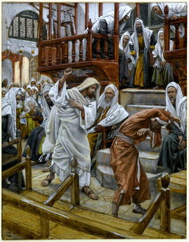 Reproducción de arte The Man Possessed of a Devil in the Synagogue, illustration for 'The Life of Christ', c.1884-96