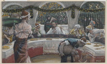 Reproducción de arte The Meal in the House of the Pharisee, illustration from 'The Life of Our Lord Jesus Christ'