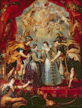 Kunsttrykk The Medici Cycle: Exchange of the Two Princesses of France and Spain