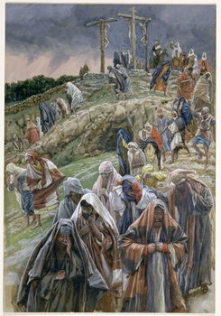 Reproducción de arte 'The people, beholding the things that were done, smote their breasts', illustration for 'The Life of Christ', c.1886-96