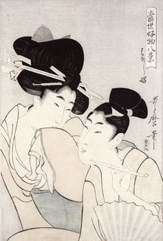 Reproducción de arte The pleasure of conversation, from the series 'Tosei Kobutsu hakkei' (Eight Modern Behaviours) c.1803