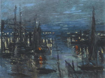 Reproducción de arte The Port of Le Havre, Night Effect; Le Port de Havre, effet du Nuit, 1873