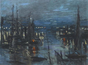 Kunsttryk The Port of Le Havre, Night Effect; Le Port de Havre, effet du Nuit