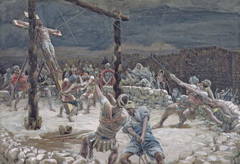 Reproducción de arte The Raising of the Cross, illustration for 'The Life of Christ', c.1886-94