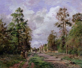 Kunsttryk The road to Louveciennes at the edge of the wood