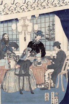 Obrazová reprodukce The salon of a house of foreign merchants at Yokohama