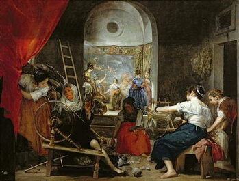 Reprodukcja The Spinners, or The Fable of Arachne, 1657 (oil on canvas)