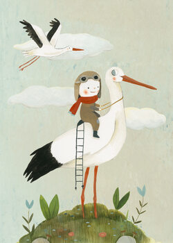 Ilustratie The stork is coming