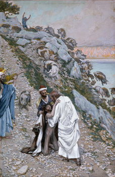 Reproducción de arte The Swine Driven into the Sea, illustration for 'The Life of Christ', c.1886-94