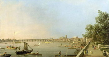 Reproducción de arte The Thames from the Terrace of Somerset House, looking upstream Towards Westminster and Whitehall, c.1750