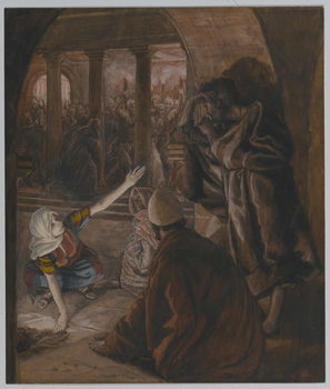 Reproducción de arte The Third Denial of Saint Peter - Jesus' Look of Reproach, illustration from 'The Life of Our Lord Jesus Christ', 1886-94