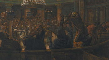 Reproducción de arte The Torn Cloak - Jesus Condemned to Death by the Jews, illustration from 'The Life of Our Lord Jesus Christ', 1886-94