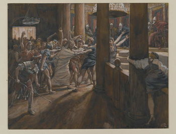 Reproducción de arte The Tribunal of Annas, illustration from 'The Life of Our Lord Jesus Christ', 1886-94