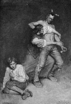 Reproducción de arte The Woman Turned Fiercely upon the Chieftain, engraved by Francis Scott King, illustration from 'The Southern Gateway to the Alleghanies' by Edmund Kirke, pub. in Harper's Magazine, 1887
