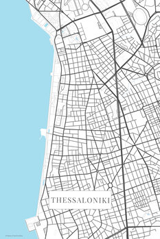 Mapa Thessaloniki bwhite