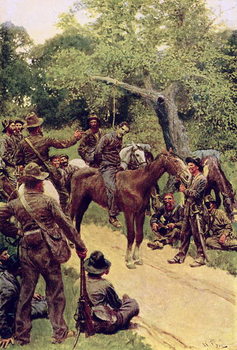 Reproducción de arte 'They Talked It Over - With Me Sitting on the Horse', illustration from 'Landegon' by William Gilmore Beymer, pub. in Harper's Magazine, November 1909
