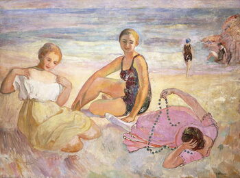 Konsttryck Three Women on the Beach; Trois Femmes a la Plage,
