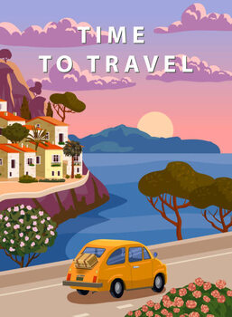 Illusztráció Time To Travel Italy, mediterranean romantic