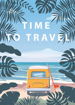 Ilustrace Time to travel Summer holidays vacation