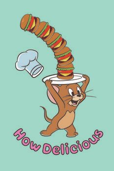 Umelecká tlač Tom and Jerry - Delicious burgers
