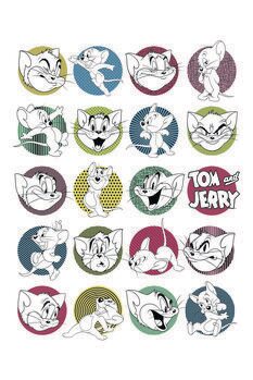 Umelecká tlač Tom & Jerry - Badges
