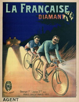 Riproduzione Tour de France Cycling Poster from 1911