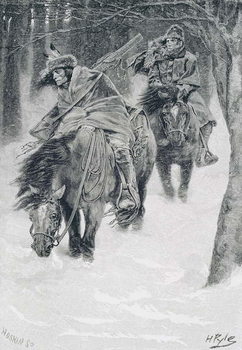 Reproducción de arte Travelling in Frontier Days, illustration from 'The City of Cleveland' by Edmund Kirke, pub. in Harper's Magazine, 1886
