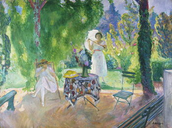 Konsttryck Two Women in a Garden in Summer, c.1923