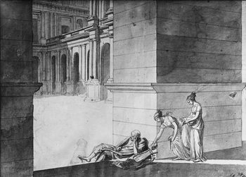 Reproducción de arte Two young girls bringing bread to Homer asleep, c.1794