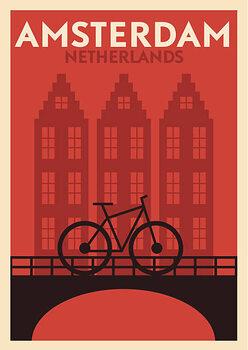 Ilustrácia Typographic Amsterdam City Poster Design