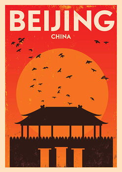 Ilustrare Typographic Beijing City Poster Design