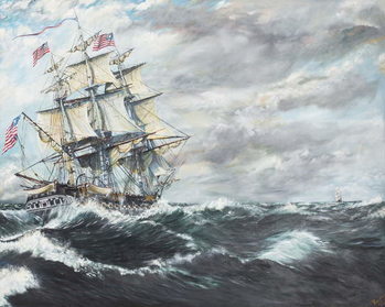 Reproducción de arte USS Constitution heads for HM Frigate Guerriere 19/08/1812, 2003,