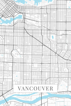 Mapa Vancouver white