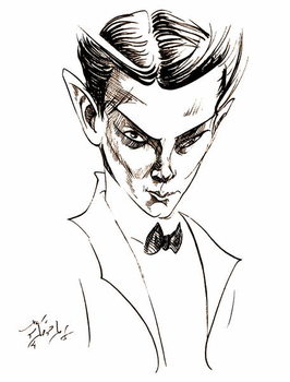 Reproducción de arte Vaslav Nijinsky, Russian dancer and choreographer , sepia line caricature, 2004 by Neale Osborne