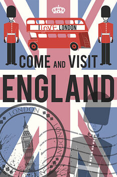 Ilustracija vector England travel invitation poster