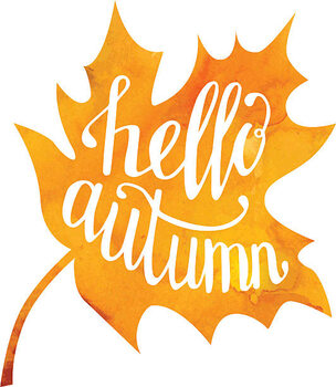 Lámina Vector illustration with lettering Hello autumn