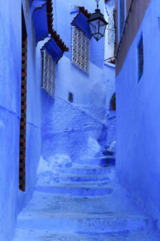 Kunstfoto View of the blue walls of