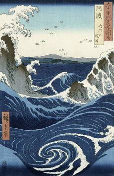 View of the Naruto whirlpools at Awa, from the series 'Rokuju-yoshu Meisho zue' (Famous Places of the 60 and Other Provinces) Reproduction de Tableau