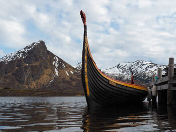 Druk artystyczny Viking ship.